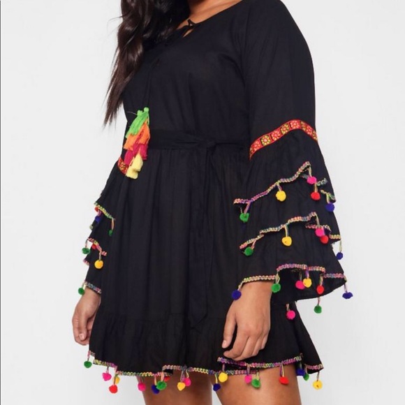 Plus Tassel Trim Beach Dress - Picture 3 of 6